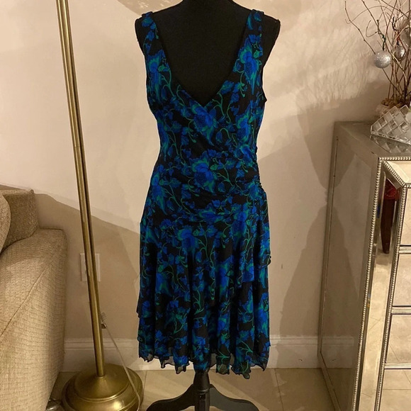 DIANE von Frustenberg 100% silk mesh dress size L - Picture 1 of 9